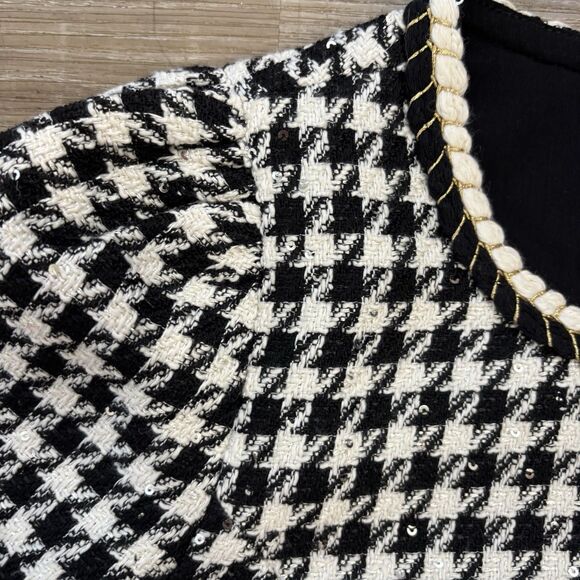 Lilly Pulitzer Shift Dress Size 4 Doriane Boucle Noir Houndstooth Sequin Boucle - Picture 6 of 12